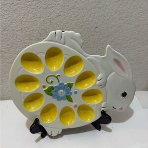 Pier 1 imports Easter 3D bunny egg plate 11” x 9” deviled egg serving